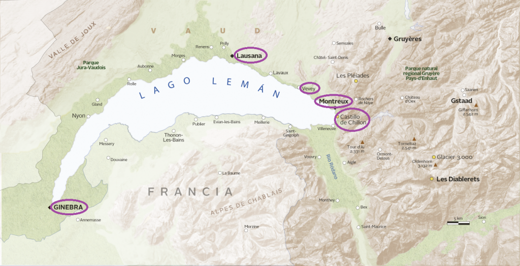 Mapa de Lago Leman
